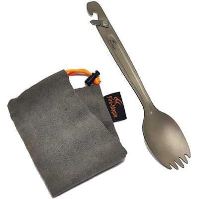 Fire Maple Woodpecker Titanium Spork