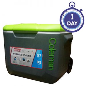 Coleman Cooler 60QT Wheeled grey lime