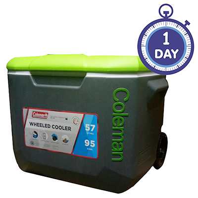 Coleman Cooler 60QT Wheeled grey lime