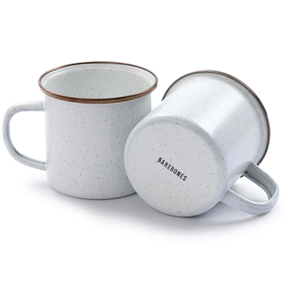Barebones Enamel Cup Set of 2 eggshell