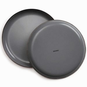 Barebones Enamel Salad Plate Set of 2 slate gray