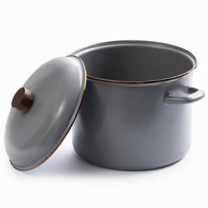 Barebones Enamel Stock Pot slate gray