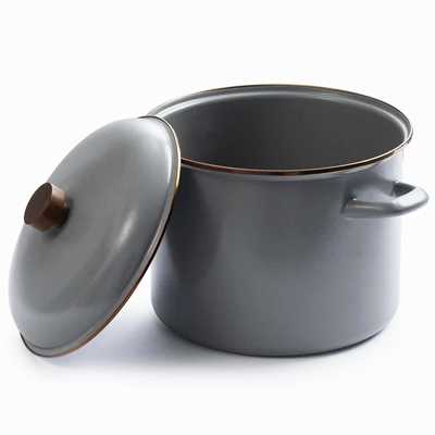 Barebones Enamel Stock Pot slate gray