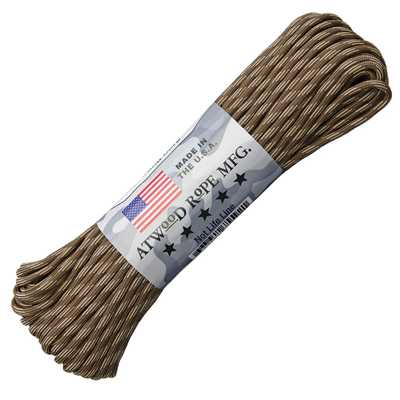 Atwood Rope MFG Paracord 550 Type 7 Strands 100 Feet Quicksand