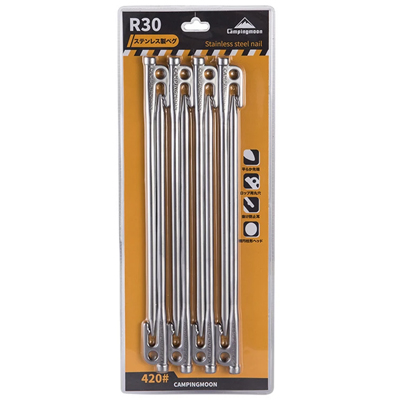 Campingmoon 8 Pieces Tent Pegs 30cm silver