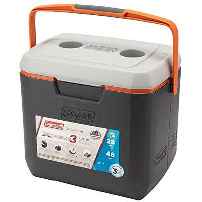 Coleman Cooler 28QT darkgrey orange lightgrey