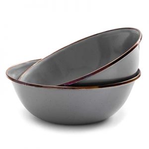 Barebones Enamel Bowl Set of 2 slate gray