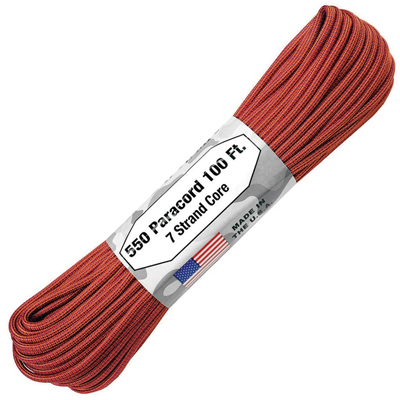 Atwood Rope MFG Paracord 550 Type 7 Strands 100 Feet Molten Orange