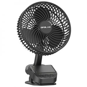 Opolar 10,000mAh Oscillating Camping Clip Fan WH81 black