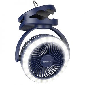 Opolar 10,000mAh Portable Rechargeable Battery Camping 6 inch Fan with Lights F2901 black
