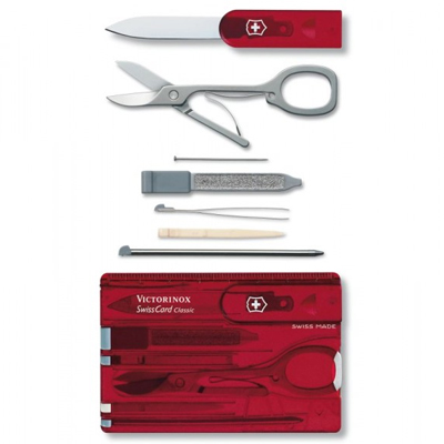 Victorinox 0.7100.T SwissCard Classic red translucent