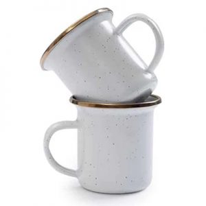 Barebones Enamel Espresso Cup Set of 2 eggshell
