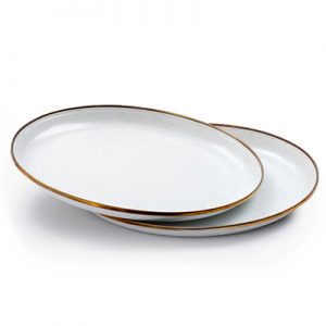 Barebones Enamel Salad Plate Set of 2 eggshell