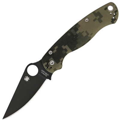 Spyderco Paramilitary 2 Black Blade Compression Lock with G-10 Digital Camo C81GPCMOBK2
