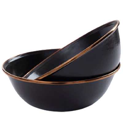 Barebones Enamel Bowl Set of 2 charcoal