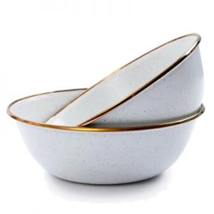 Barebones Enamel Bowl Set of 2 eggshell
