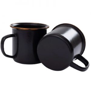 Barebones Enamel Cup Set of 2 charcoal