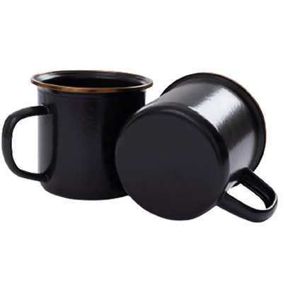 Barebones Enamel Cup Set of 2 charcoal