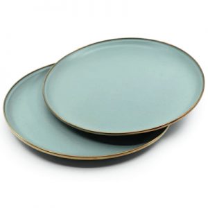 Barebones Enamel Deep Plate Set of 2 mint