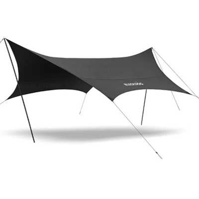 Blackdog Hexagonal Arc Edge Sun Shelter Black Coated Large black
