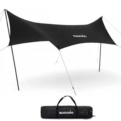 Blackdog Hexagonal Arc Edge Sun Shelter Black Coated black