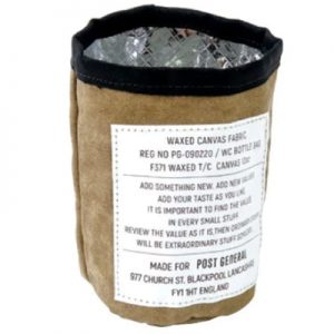 Post General Waxed Canvas Bottle Bag brown