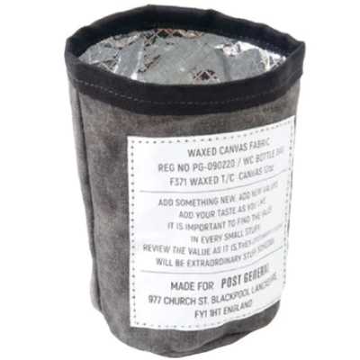 Post General Waxed Canvas Bottle Bag gray