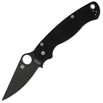 Spyderco Paramilitary 2 Black Blade Compression Lock with Black G-10 C81GPBK2
