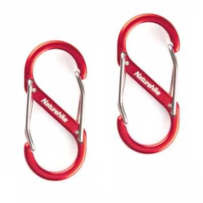 Naturehike S-Shape Aluminium Carabiner 2pcs M red