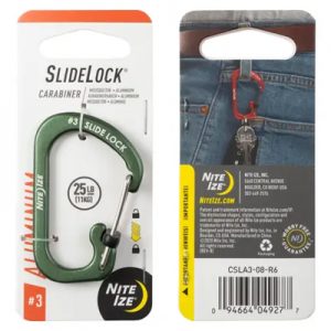Nite Ize Slidelock Carabiner Aluminum #3 olive