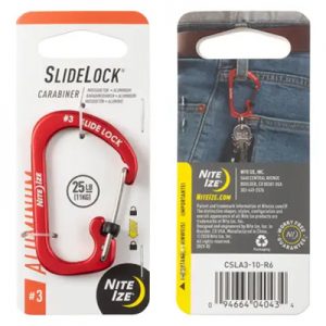 Nite Ize Slidelock Carabiner Aluminum #3 red