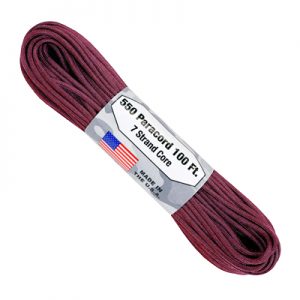 Atwood Rope MFG Paracord 550 Type 7 Strands 100 Feet Light Maroon